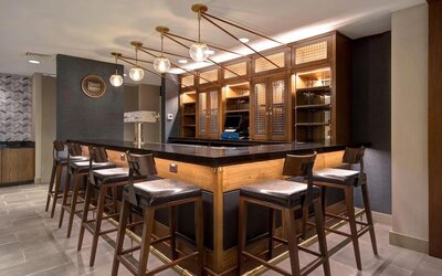 Hotel bar at Four Points By Sheraton Boston-Newton.