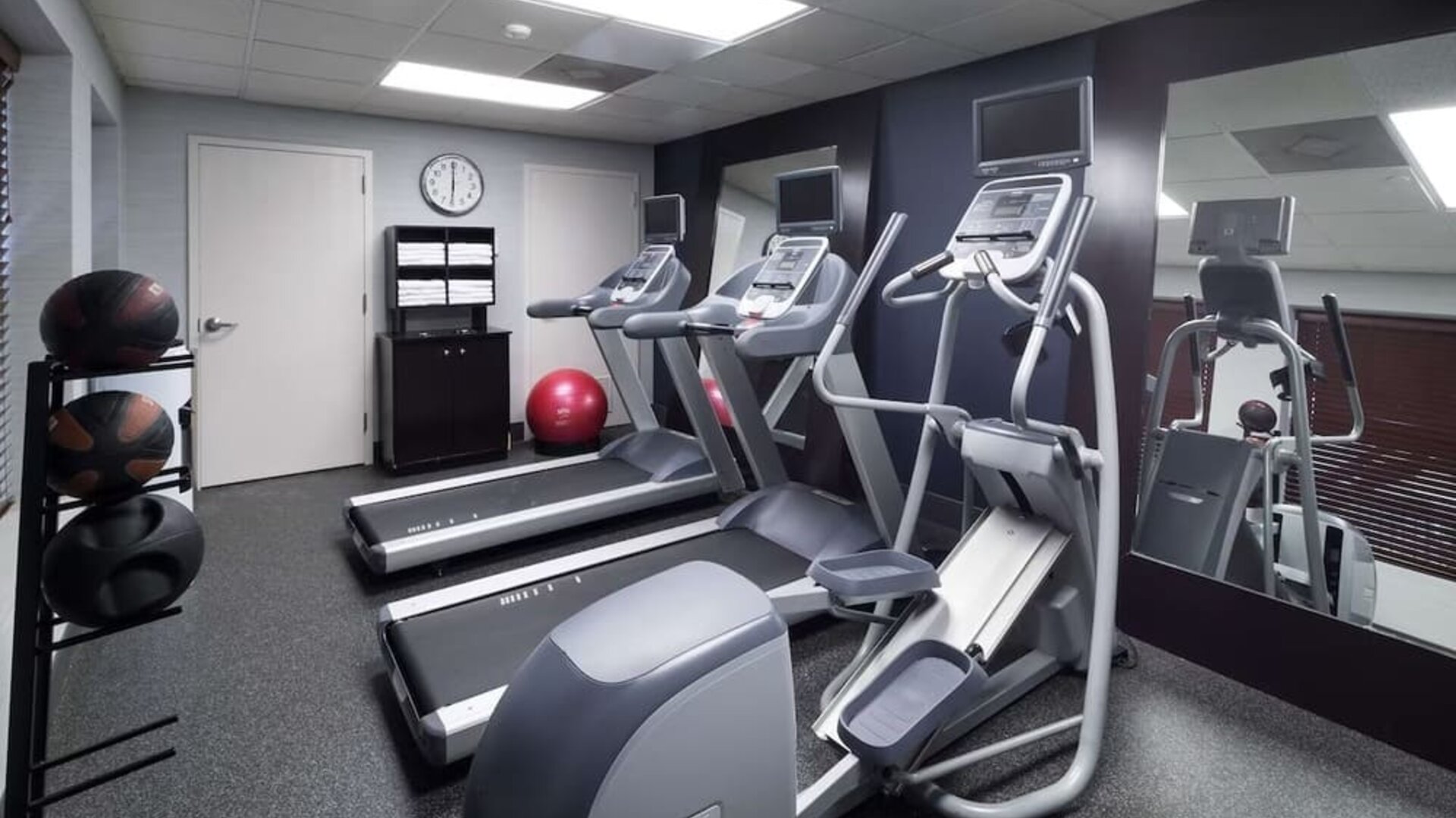 Fitness center at Homewood Suites By Hilton Austin NW Near The Domain.