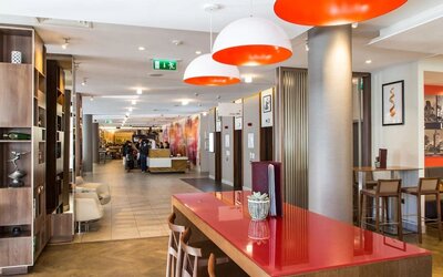 Lobby and coworking lounge at DoubleTree By Hilton London Angel Kings Cross. 
