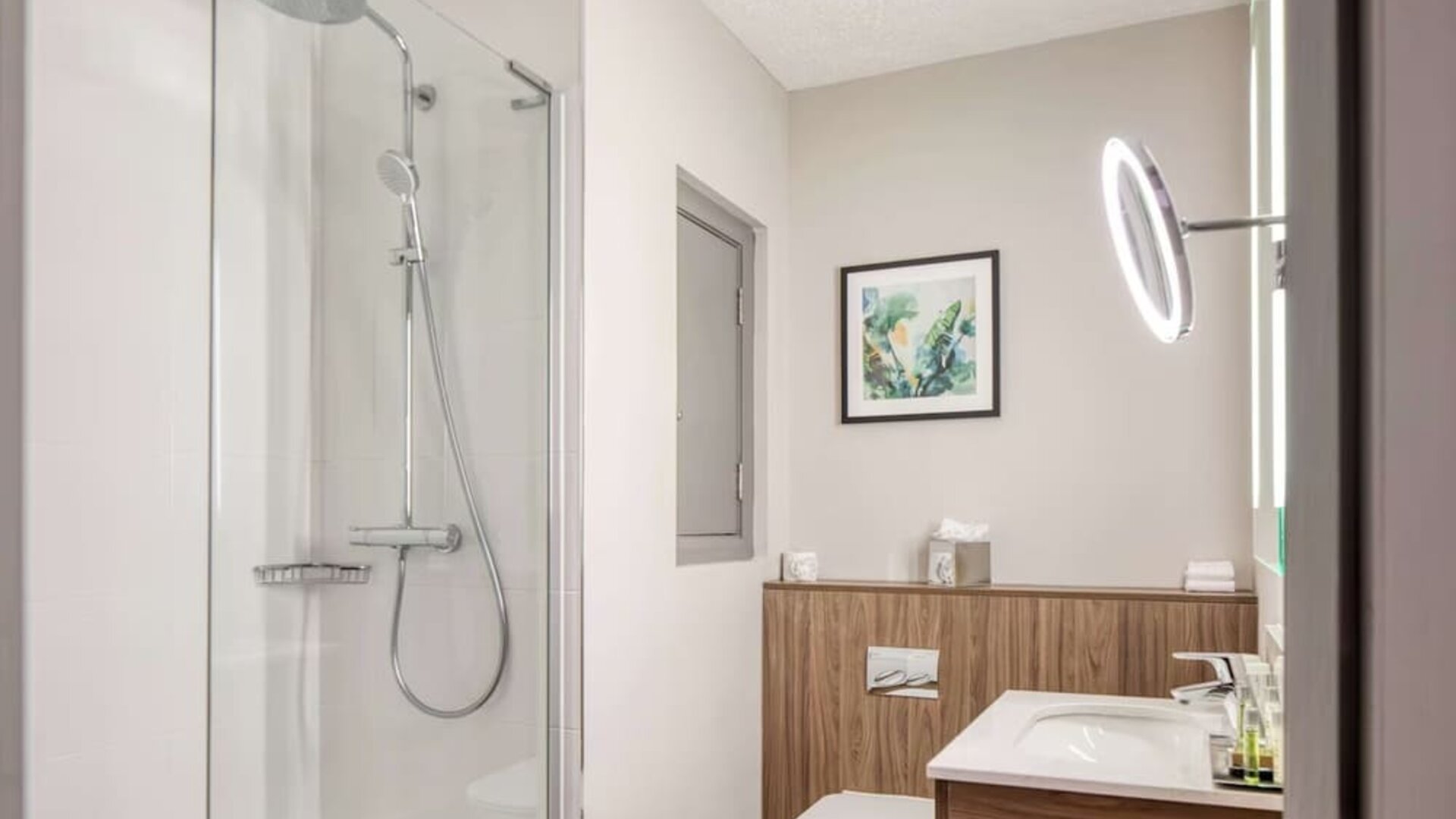 Guest bathroom with shower at DoubleTree By Hilton London - Chelsea.