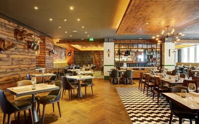 Dining room at Hilton London Bankside.