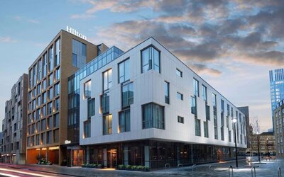 Hotel exterior at Hilton London Bankside. 