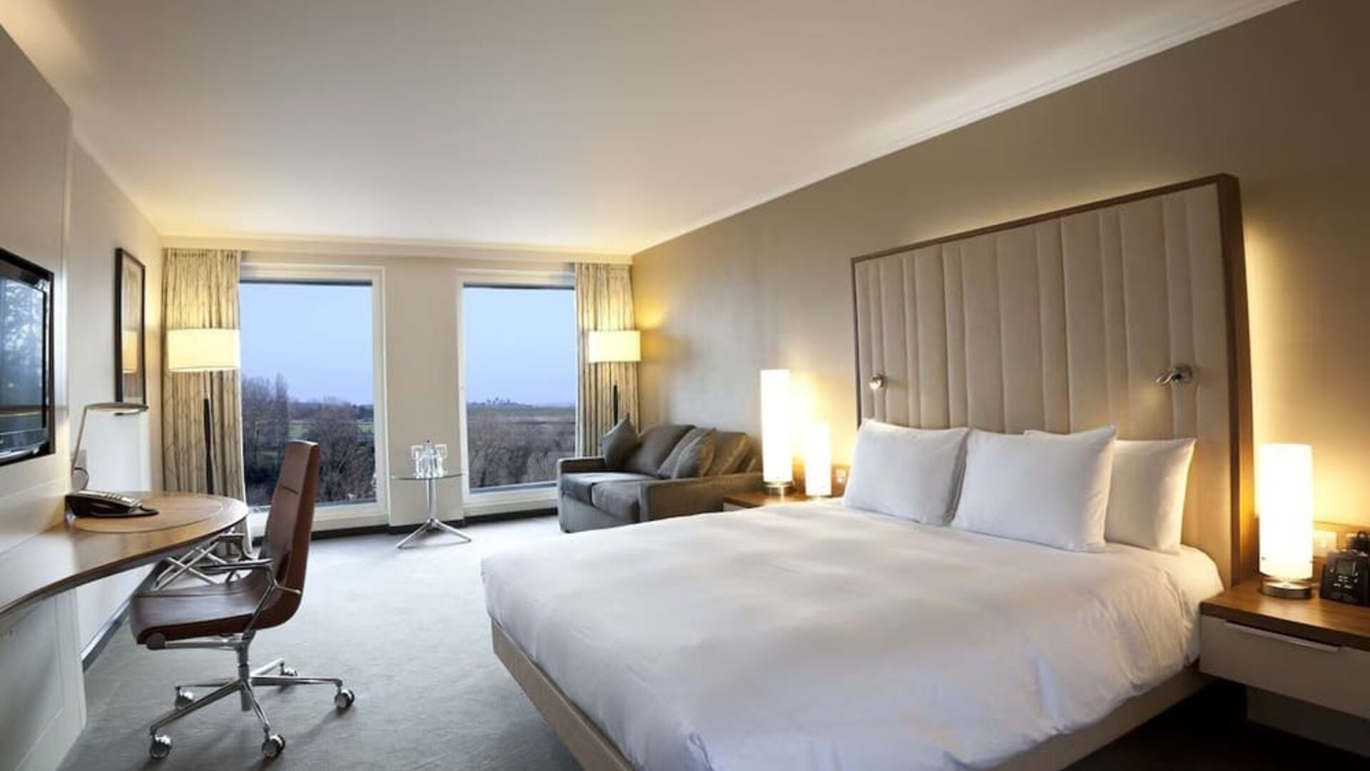 Spacious day use room at Hilton London Heathrow Airport Terminal 5. 