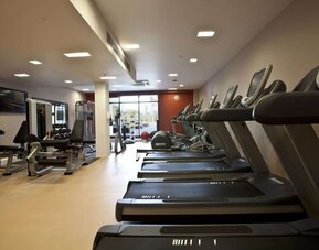 Fitness center available at Hilton London Heathrow Airport Terminal 5. 
