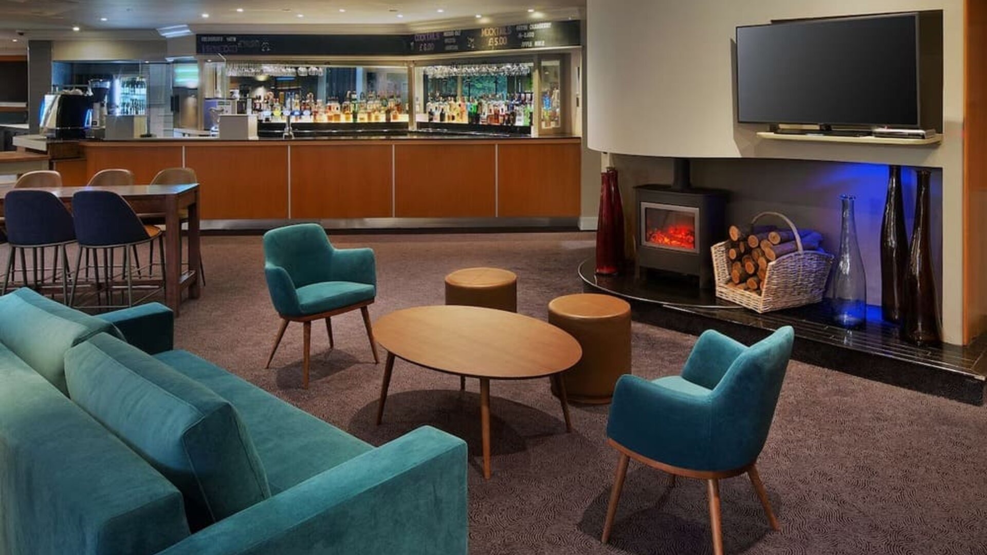 Hotel bar at DoubleTree By Hilton Manchester Airport.