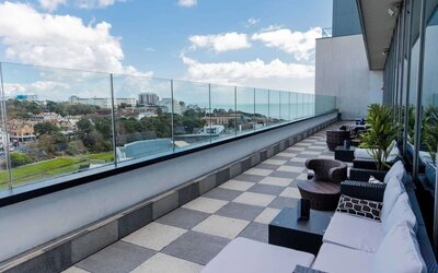Outdoor terrace perfect for coworking at Hilton Bournemouth.  