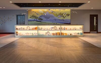 Reception area at Hilton Bournemouth.  