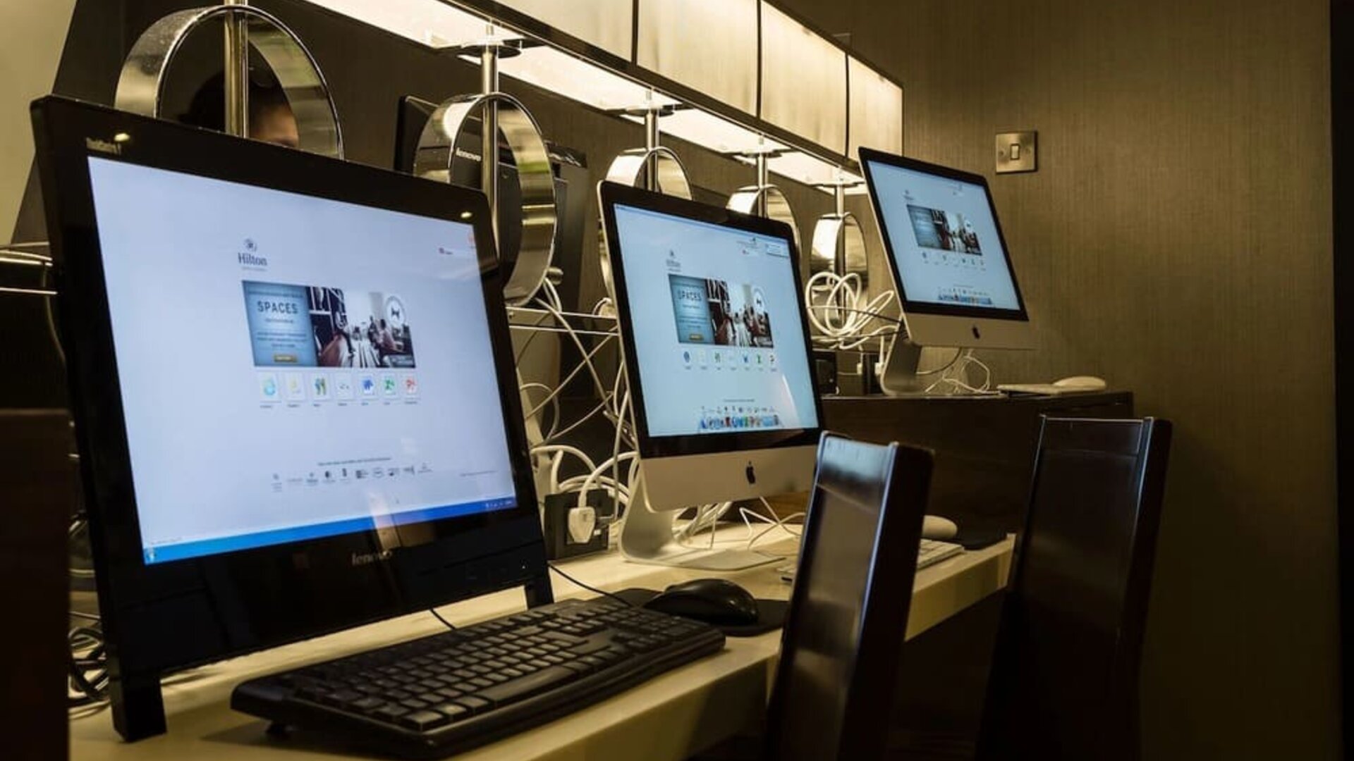 Business center available at Hilton London Kensington.
 