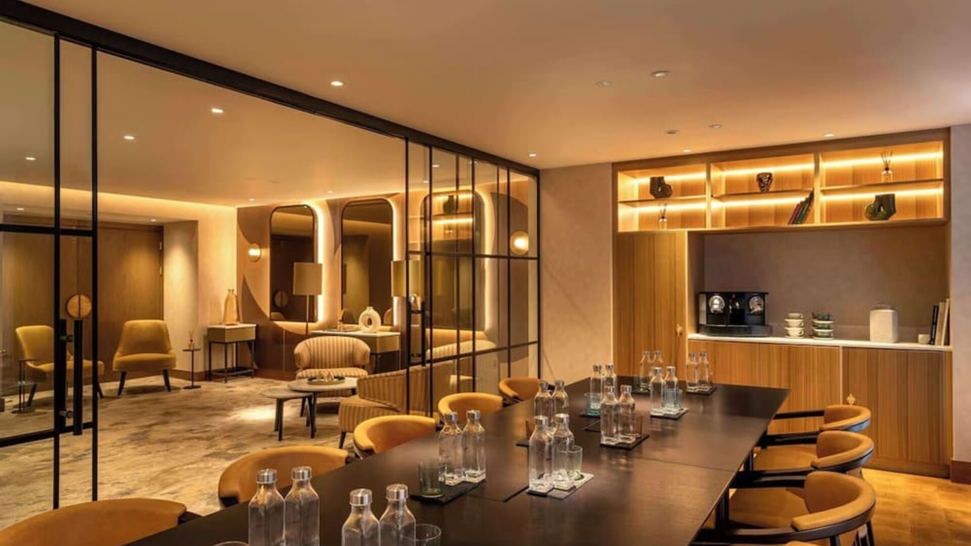 Modern meeting room at Hilton London Metropole. 