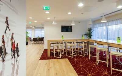 Hotel bar at Hampton By Hilton London Gatwick Airport.