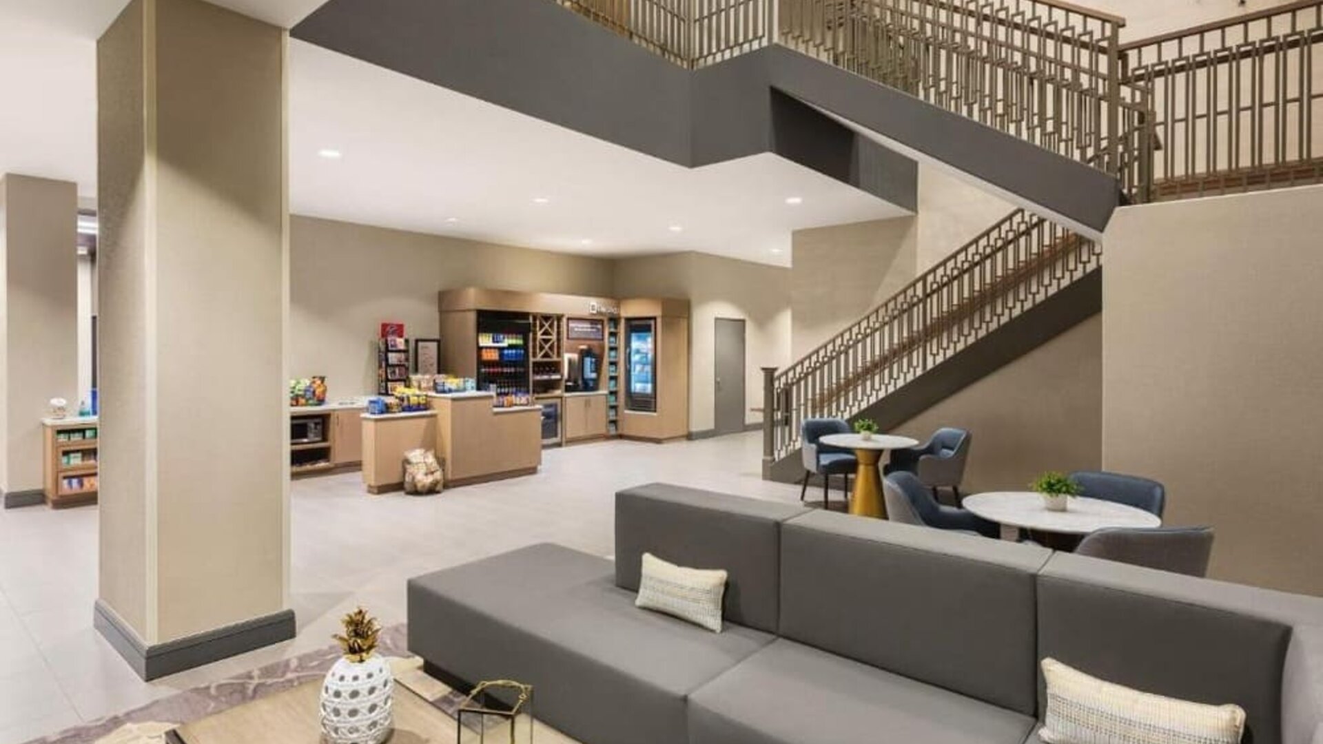 Hotel lobby and lounge at Hilton Garden Inn Nashville West End Avenue.