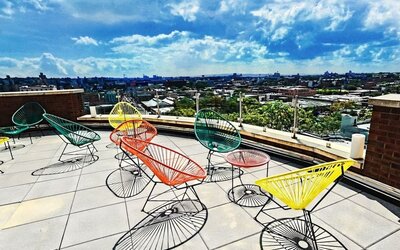 Rooftop seating at Fairfield Inn & Suites New York Brooklyn.