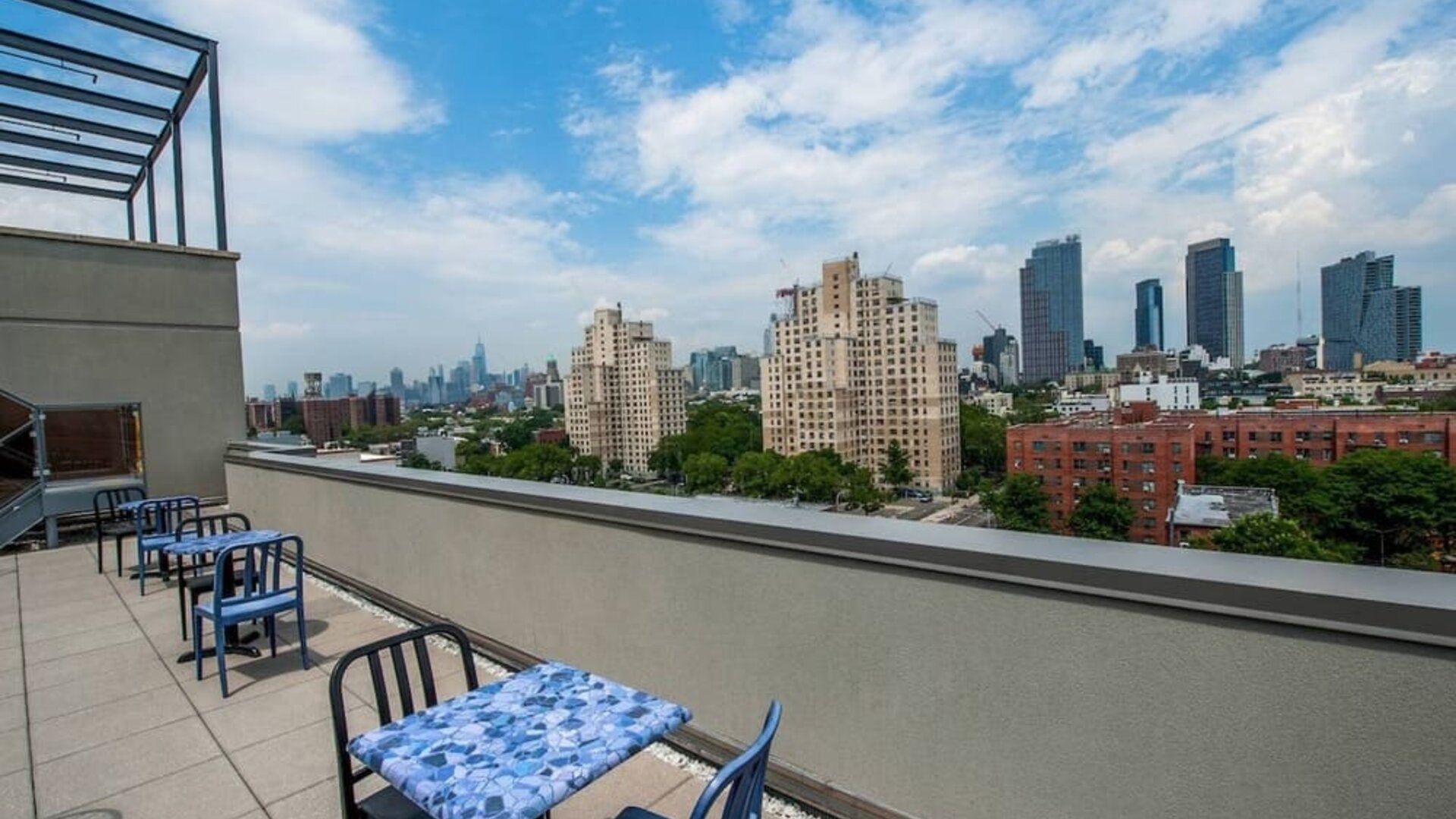 Rooftop seating at Fairfield Inn & Suites New York Brooklyn.