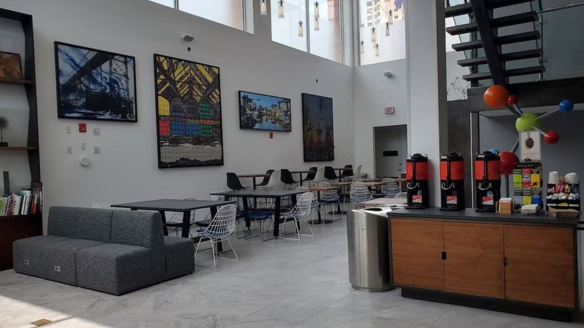 Hotel entrance and lobby area at Fairfield Inn & Suites New York Brooklyn.