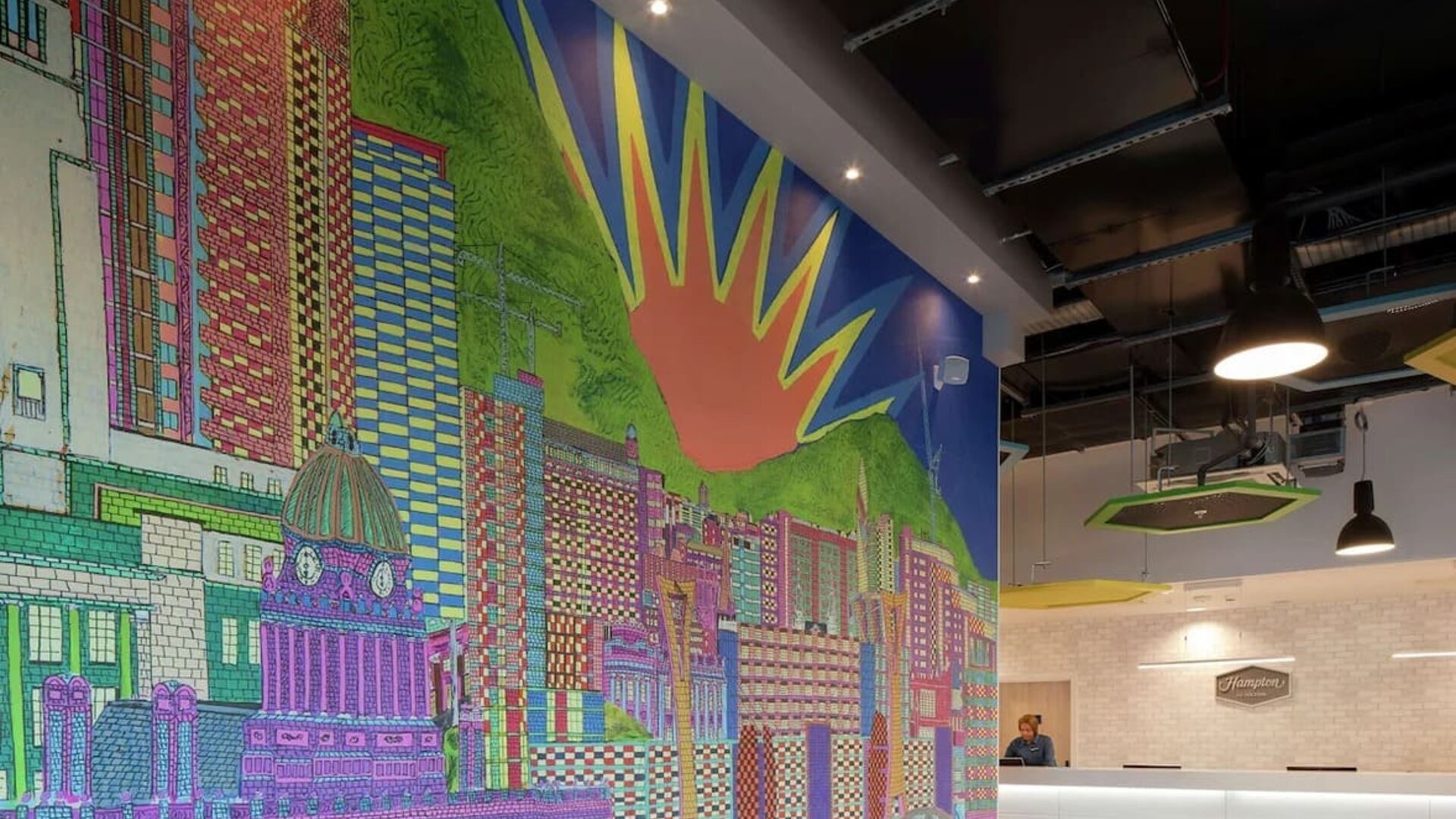 Reception area at Hampton By Hilton Leeds City Centre.
 