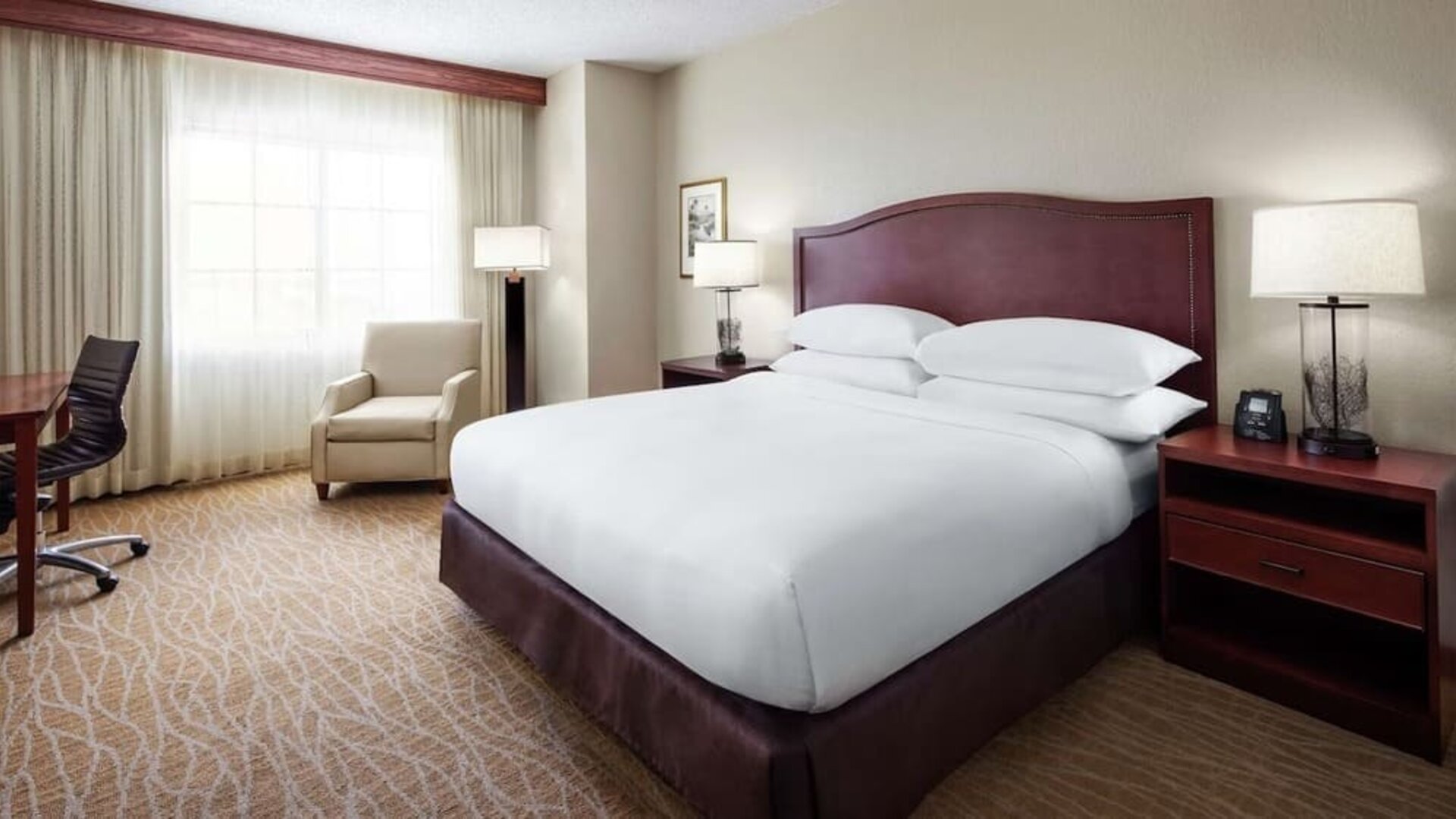 Spacious day use room with work desk at DoubleTree By Hilton Sunrise.