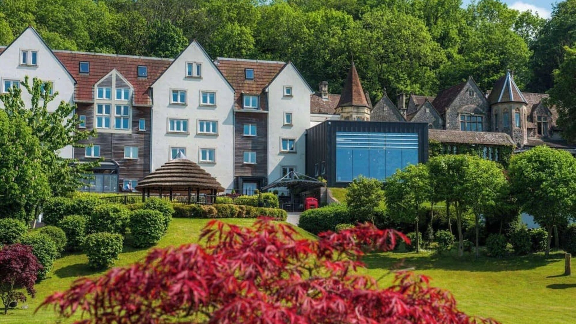 Hotel exterior with serene view at DoubleTree By Hilton Bristol South - Cadbury House.