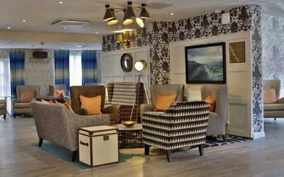 Lobby and coworking lounge at DoubleTree By Hilton York.