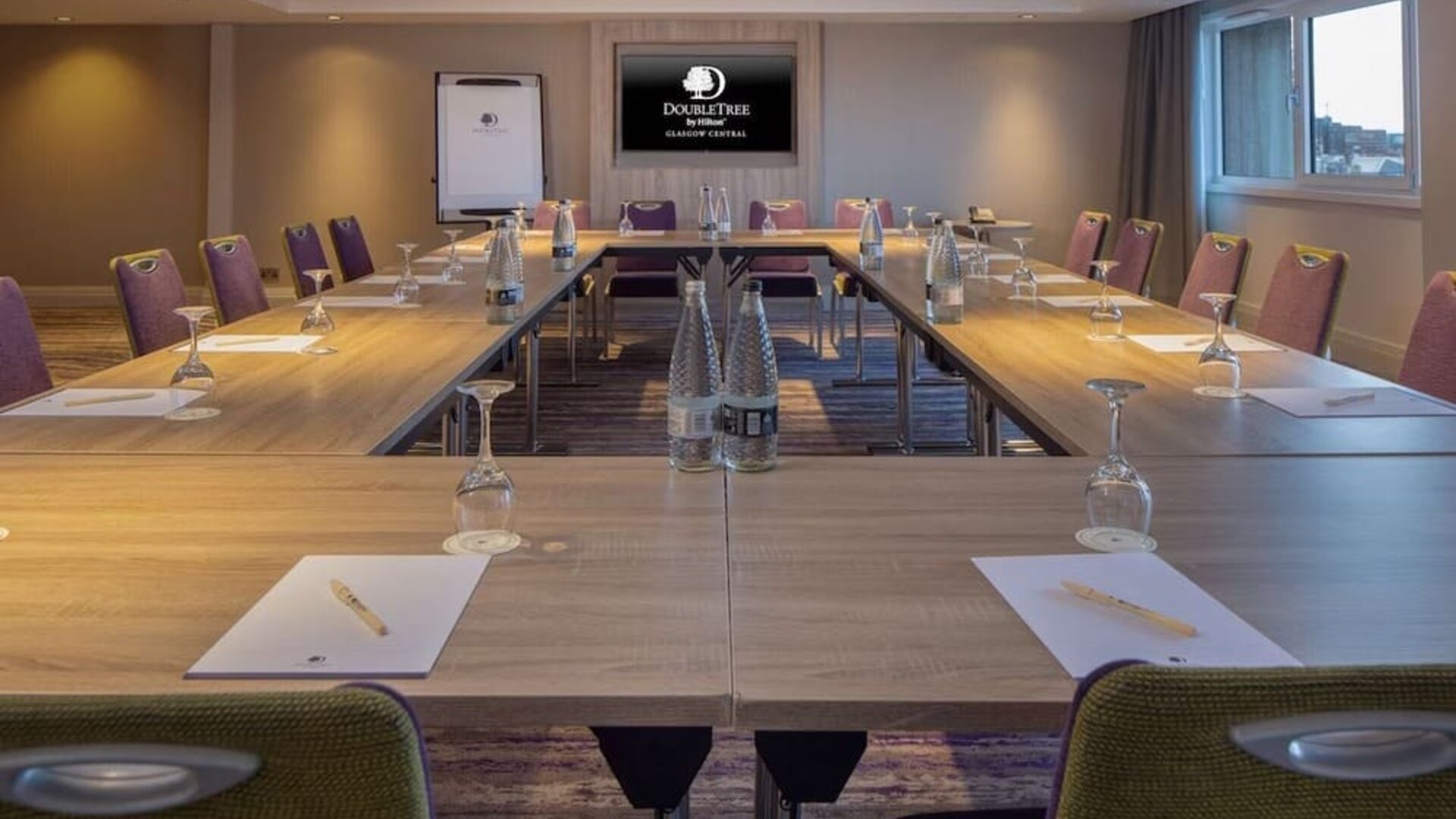 Professional meeting room at Doubletree by Hilton Glasgow Central.