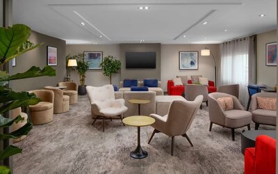 Executive lounge at Hilton London Heathrow Airport.