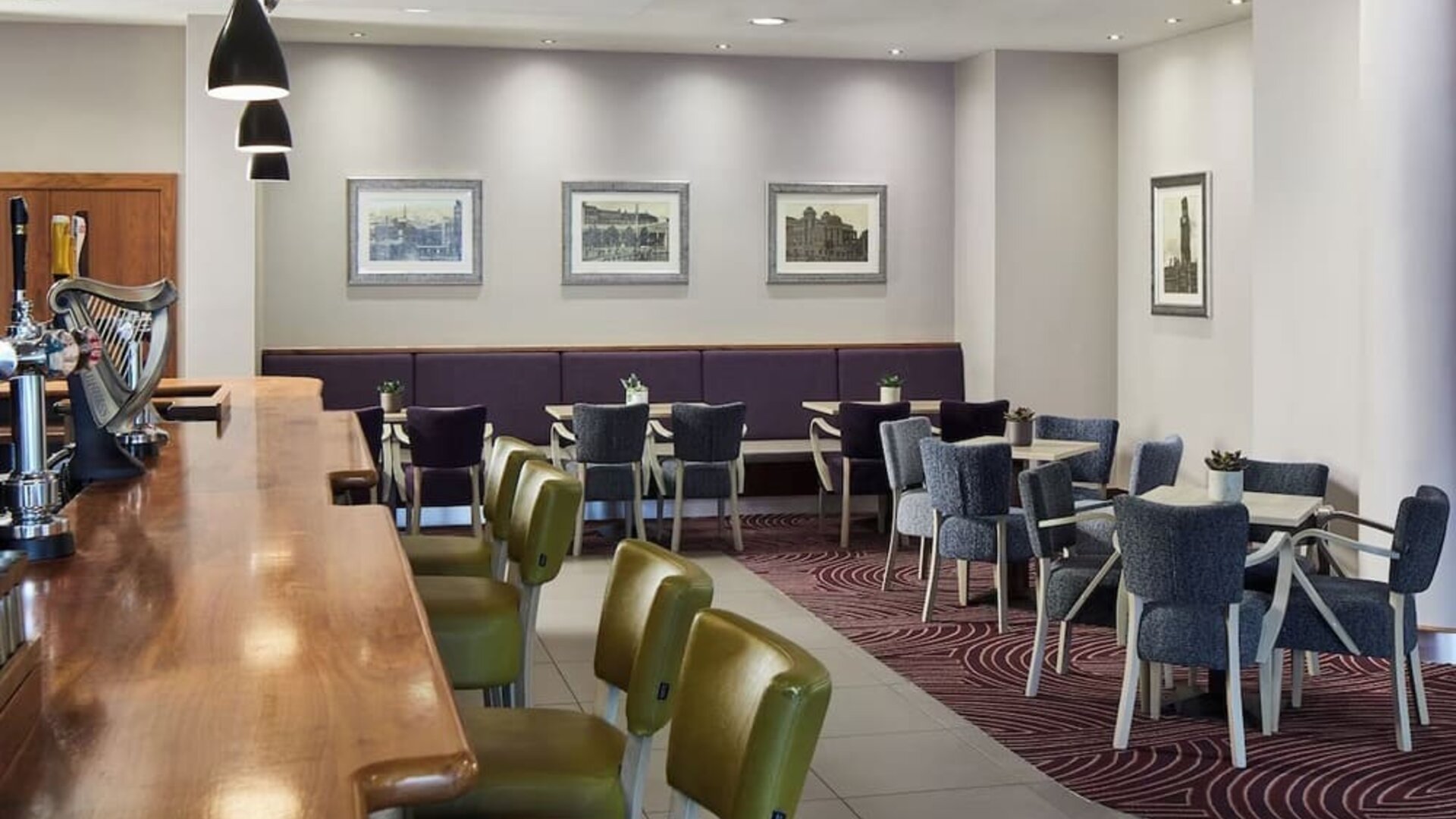 More seats beside the hotel bar at Leonardo Hotel Bradford.
