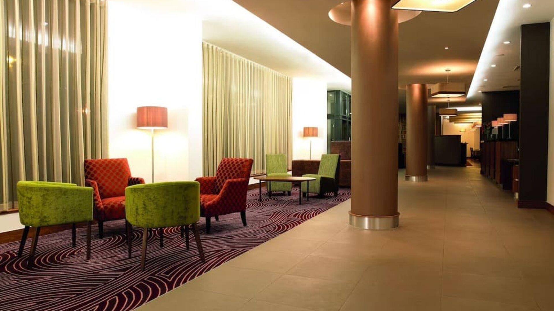 Lobby and coworking lounge at Leonardo Hotel Derby.