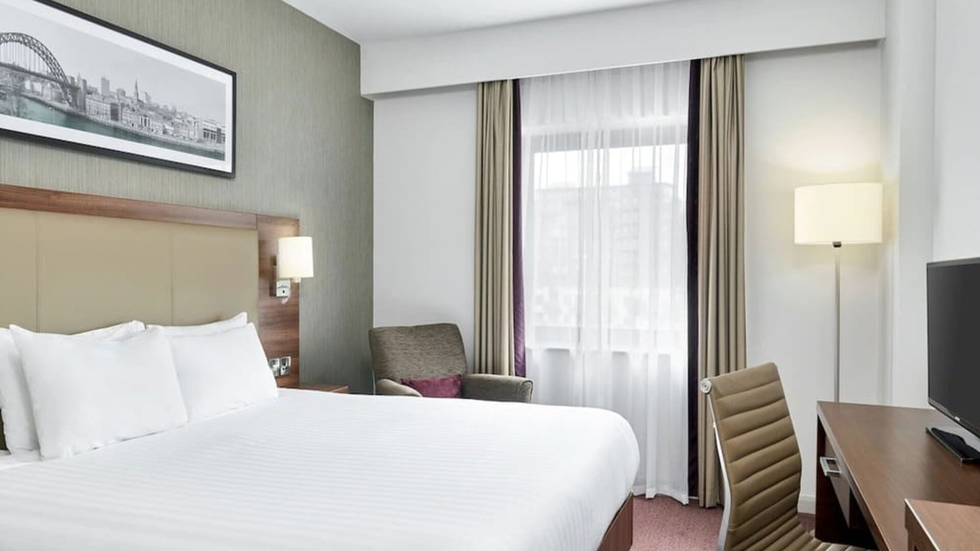 Day use room with work desk at Leonardo Hotel Newcastle Quayside.