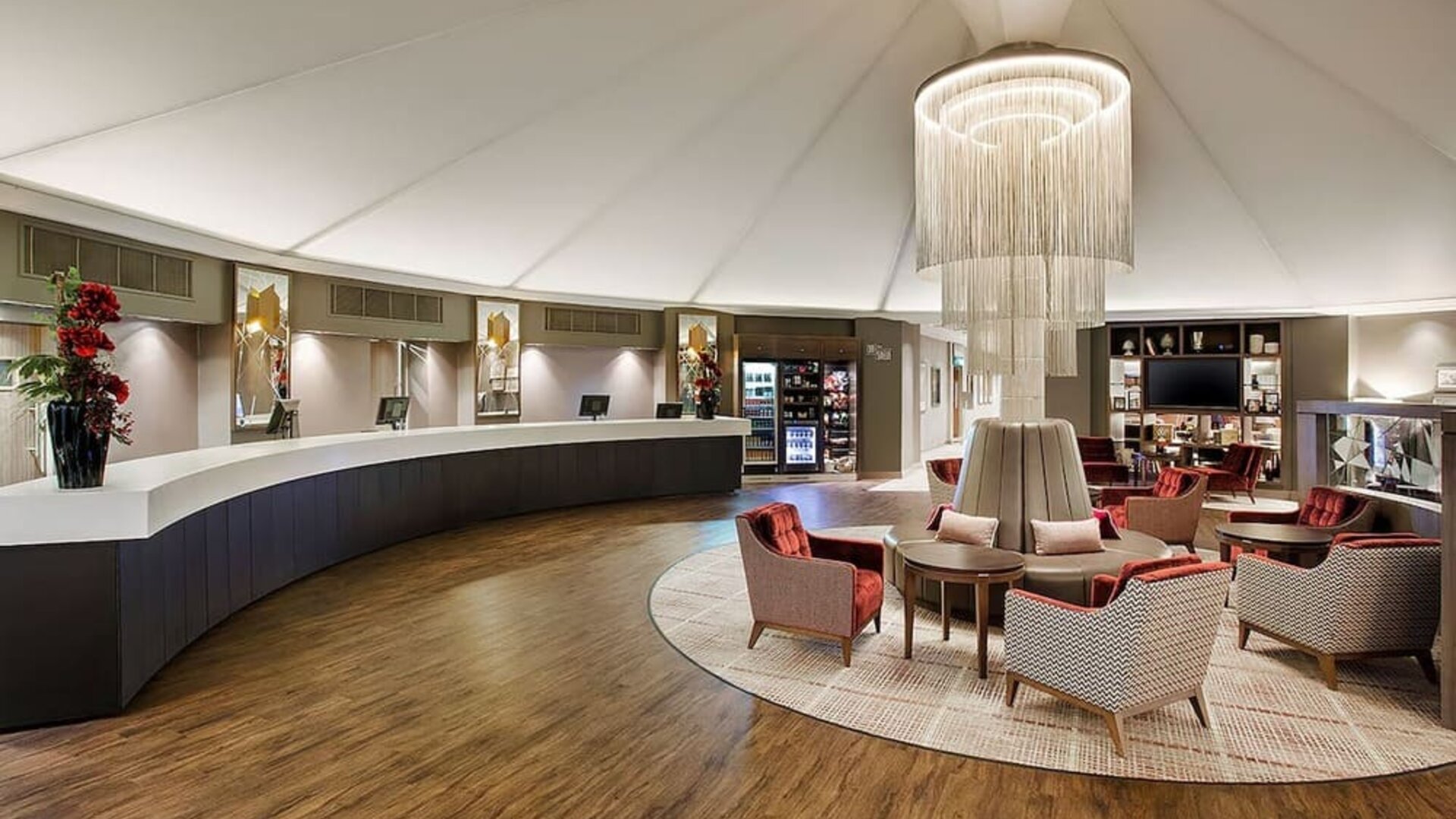 Lobby and coworking lounge at Leonardo Hotel And Conference Venue Hinckley Island.