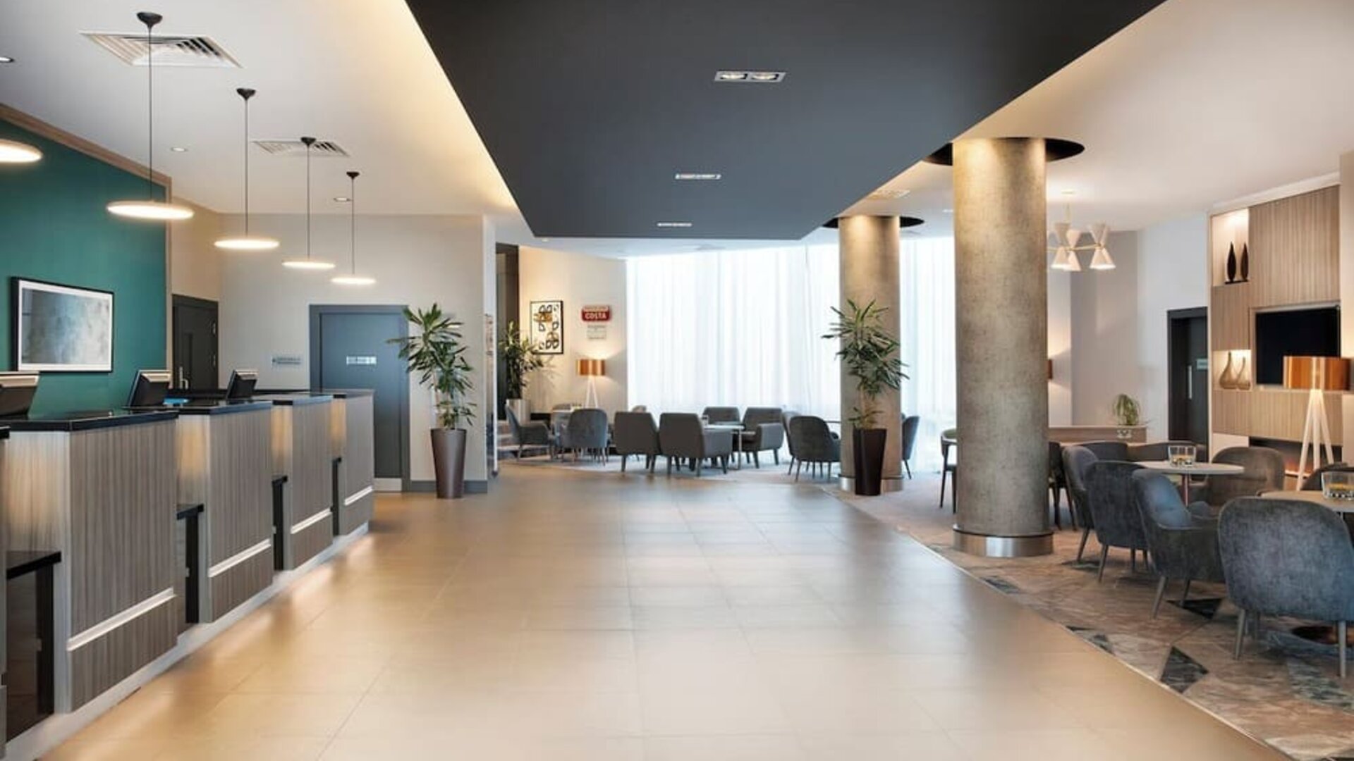 Hotel lobby seating at Leonardo Hotel London Watford.