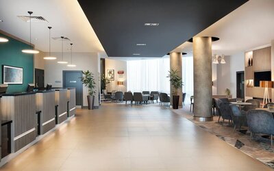 Hotel lobby seating at Leonardo Hotel London Watford.