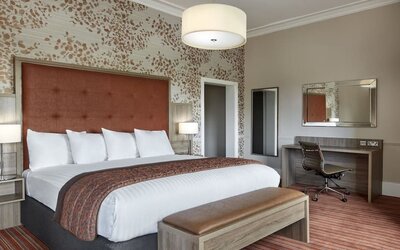 Day use room with work desk at Leonardo Hotel Edinburgh Murrayfield.