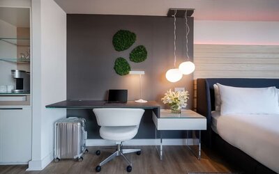 Hotel room work space at Hotel Zena Washington DC.