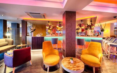 Hotel bar at Leonardo Royal Hotel Edinburgh Haymarket.