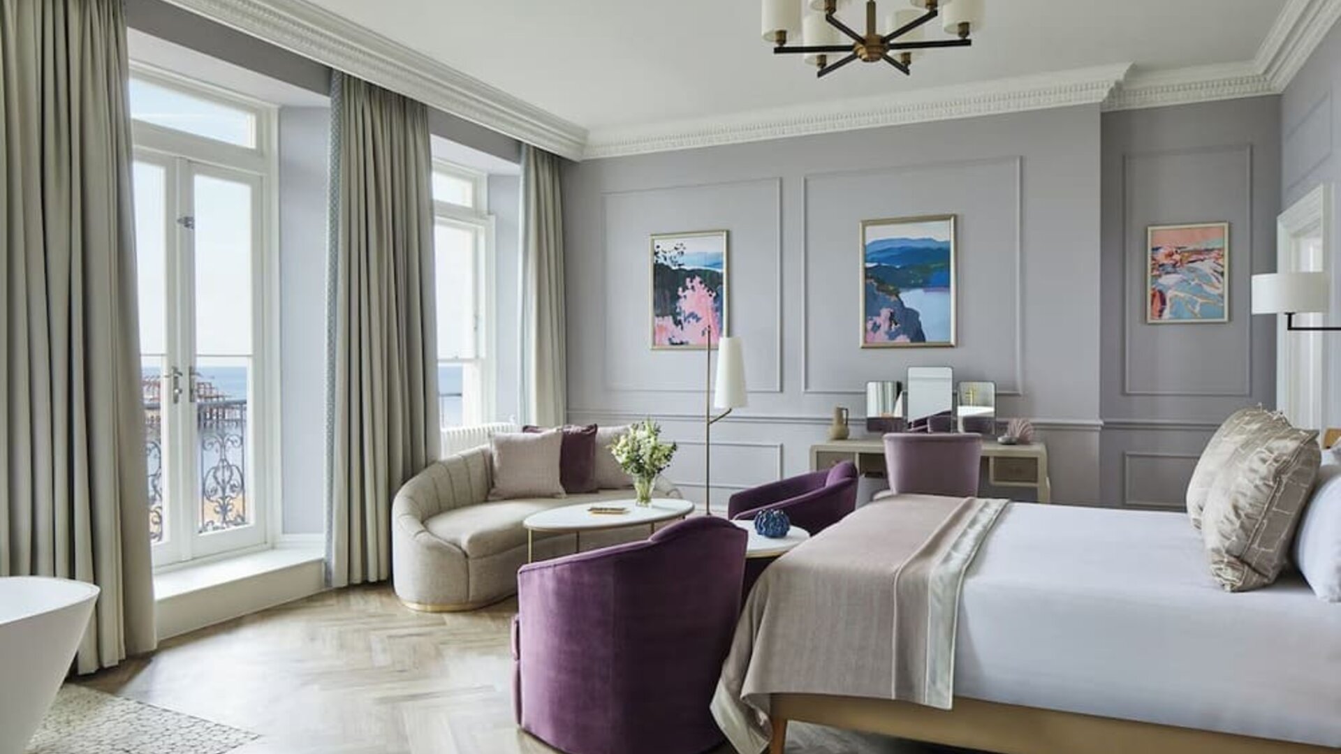 Day use room with open windows, terrace and tub at The Grand Brighton.