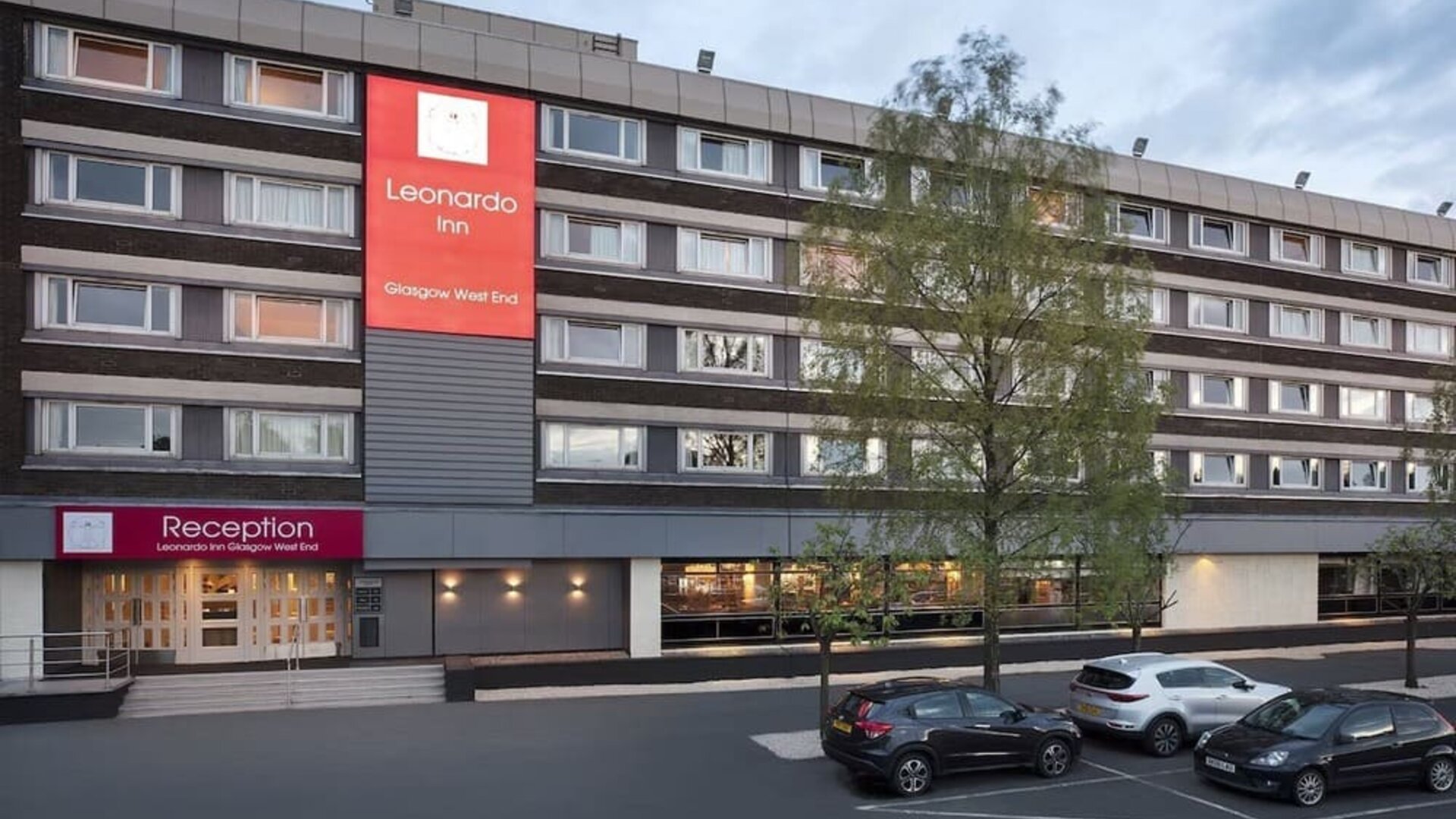 Hotel exterior at Leonardo Inn Glasgow West End. 