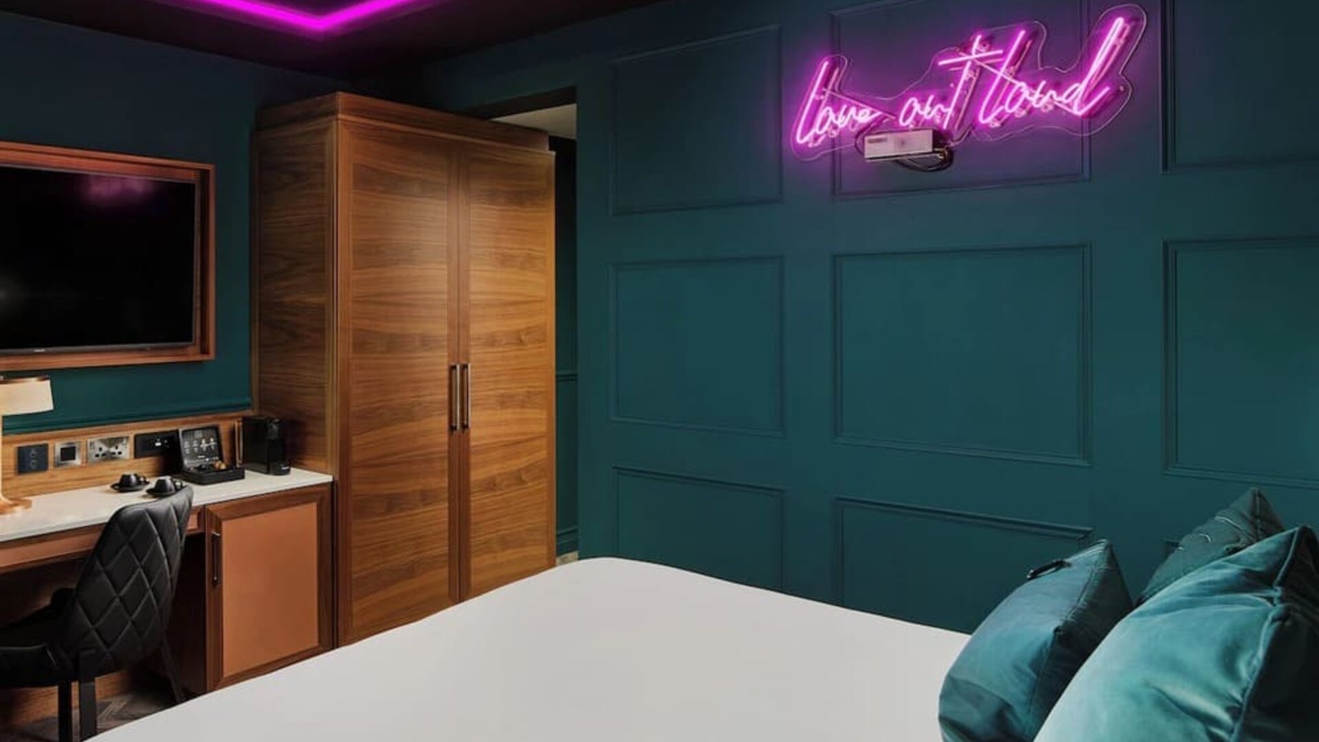 Day use room with TV and work desk at NYX Dublin Christchurch.