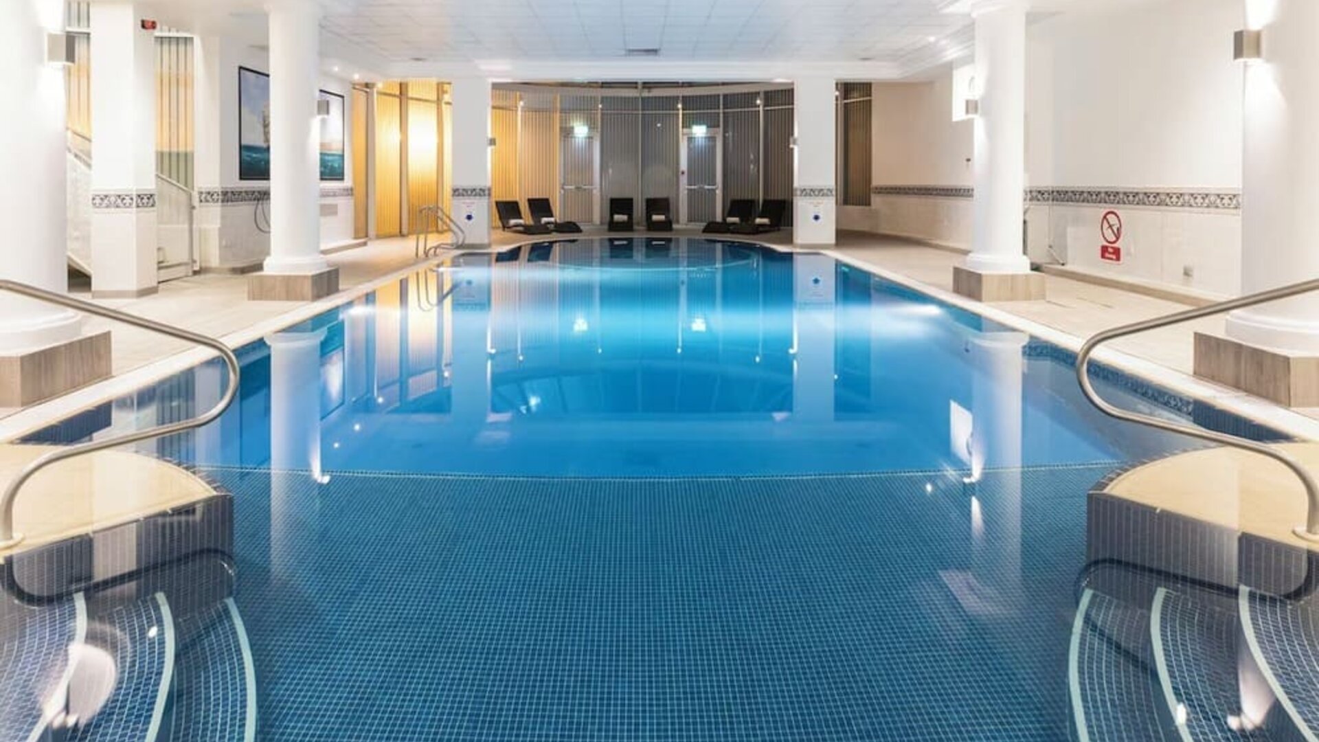 Refreshing indoor pool at Leonardo Hotel Southampton Grand Harbour.