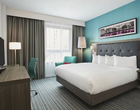 Day use room with work desk at Leonardo Hotel Liverpool.
