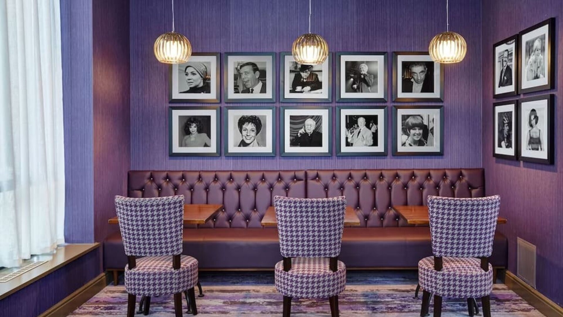 Stylish interior of hotel bar at Leonardo Hotel Milton Keynes.
