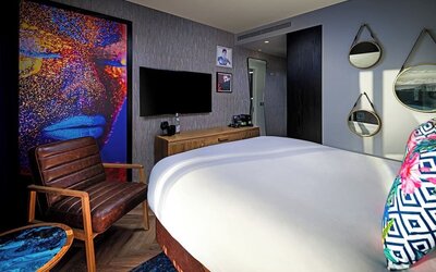 Cozy king room at NYX Dublin Portobello.