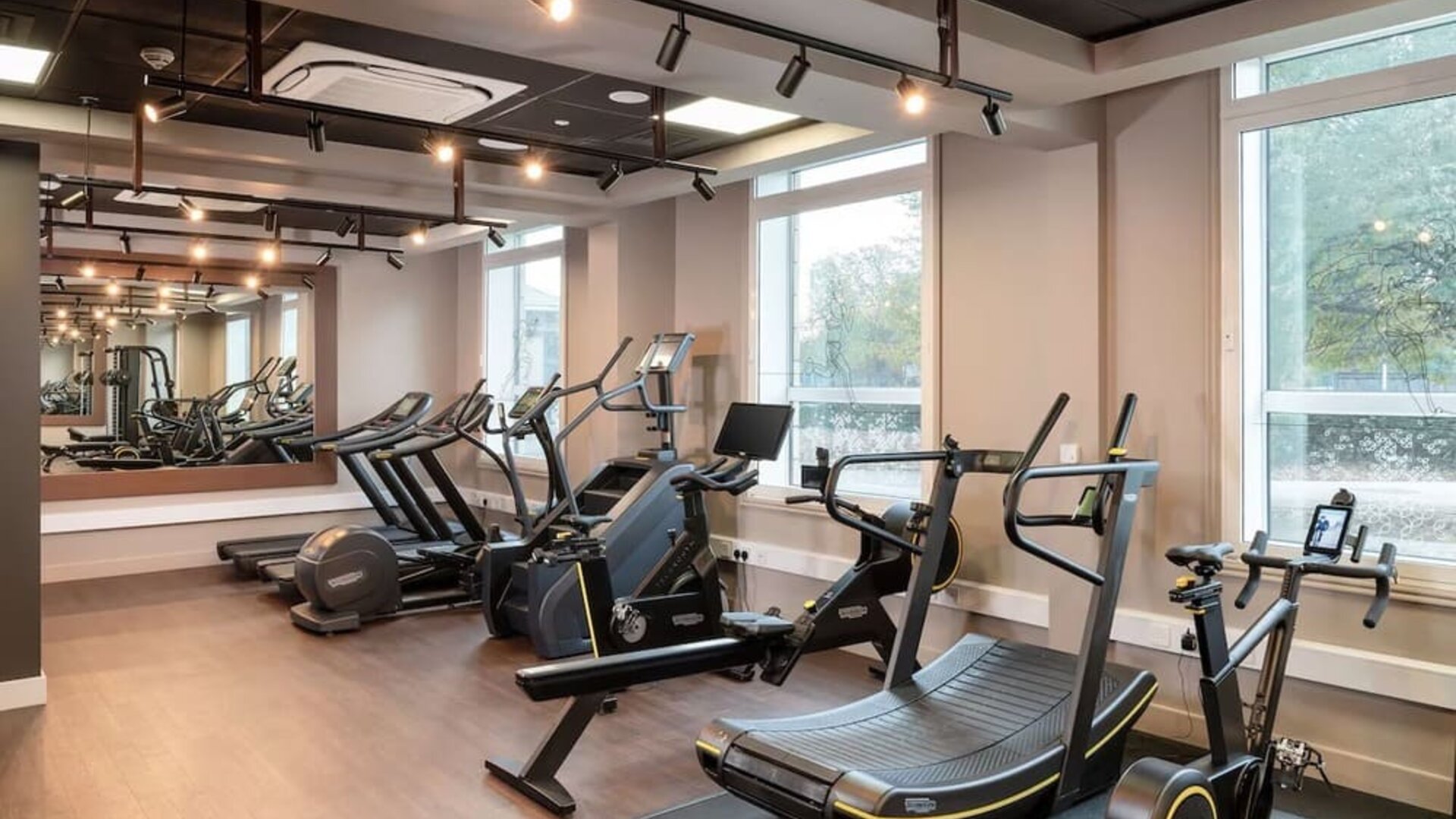 Fitness center available at Hilton Garden Inn London Heathrow Airport.