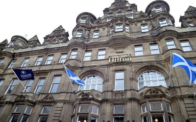Hotel exterior at Hilton Edinburgh Carlton.