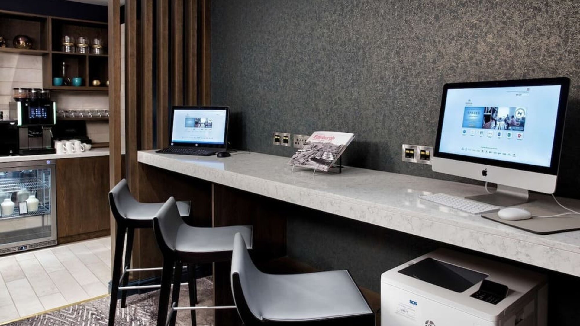 Business center available at Hilton Edinburgh Carlton.
