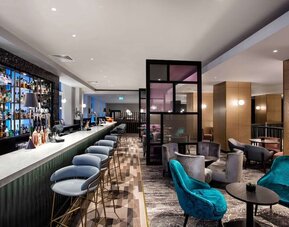 Hotel bar perfect for coworking at Hilton Edinburgh Carlton.