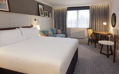 Delux king room with work desk at DoubleTree By Hilton Stoke On Trent.