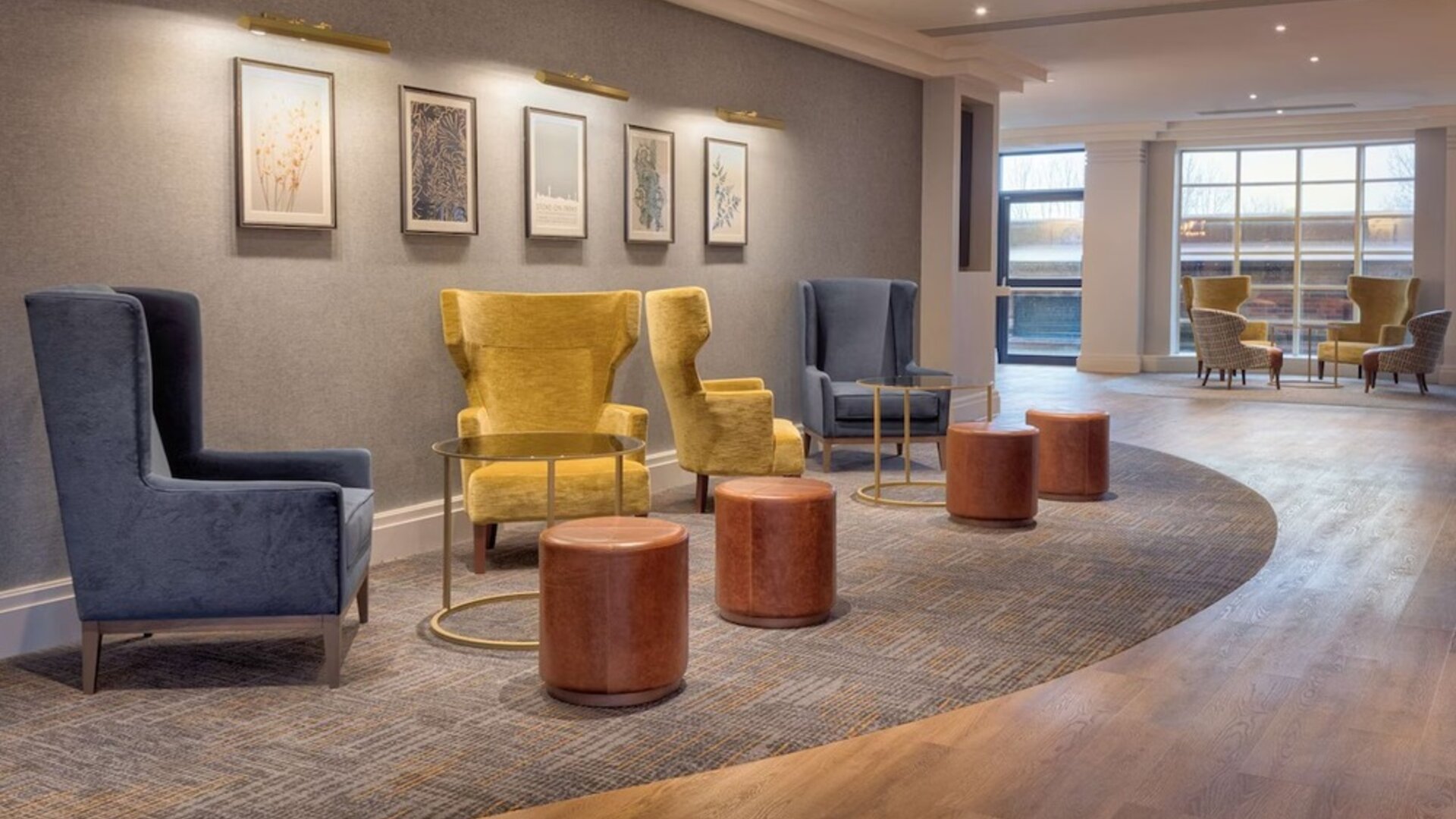 Lobby and coworking lounge at DoubleTree By Hilton Stoke On Trent.