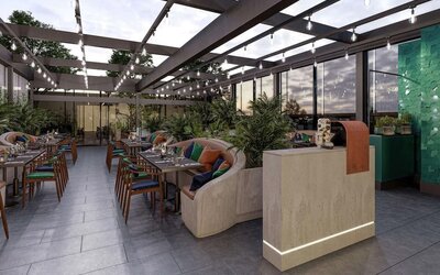 Dining area with natural light at The Gantry London, Curio Collection By Hilton.