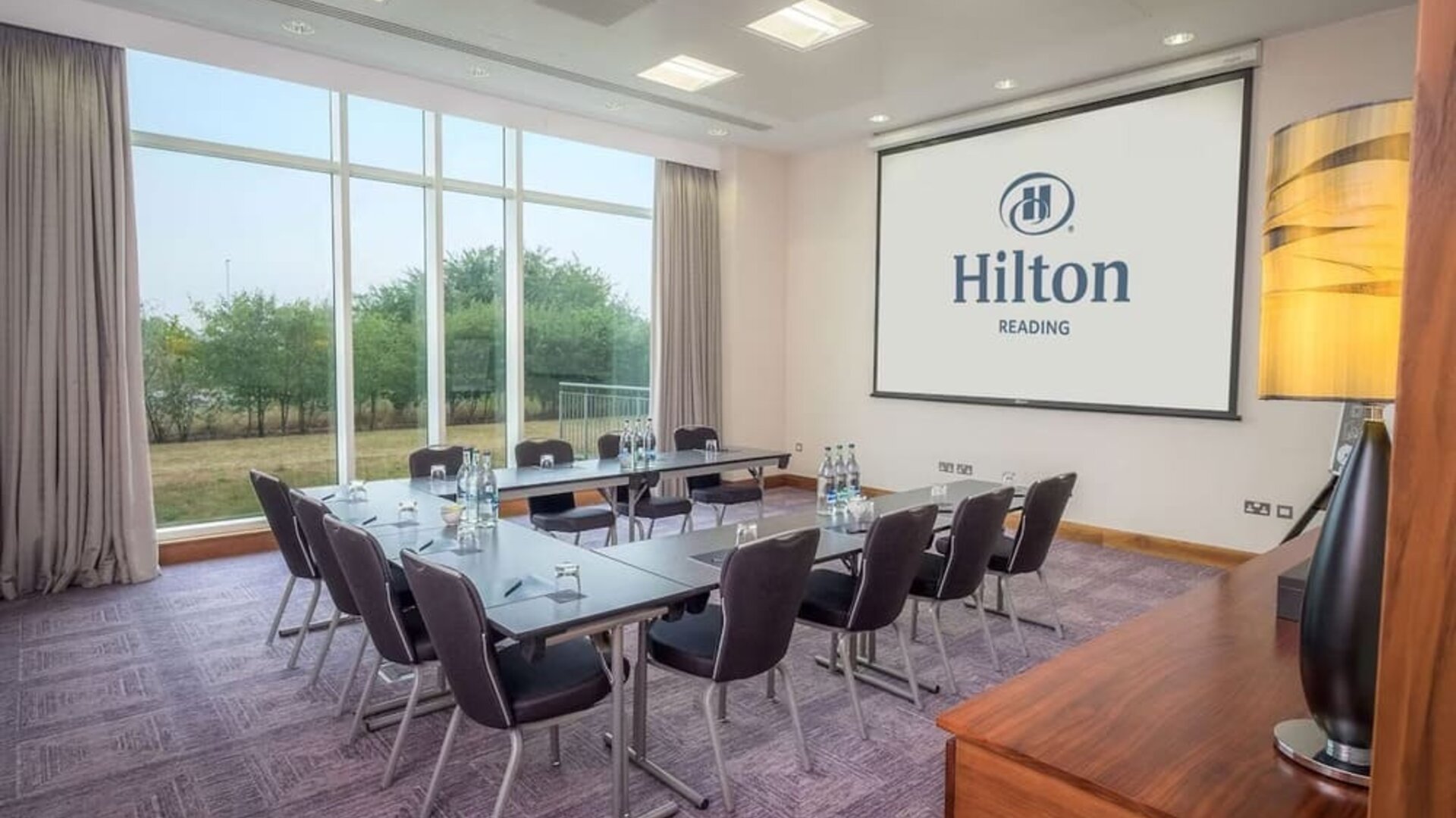 Meeting room with u shape table the Hilton Reading.