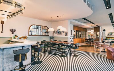 Hotel bar and co-working area at the Hilton Reading.