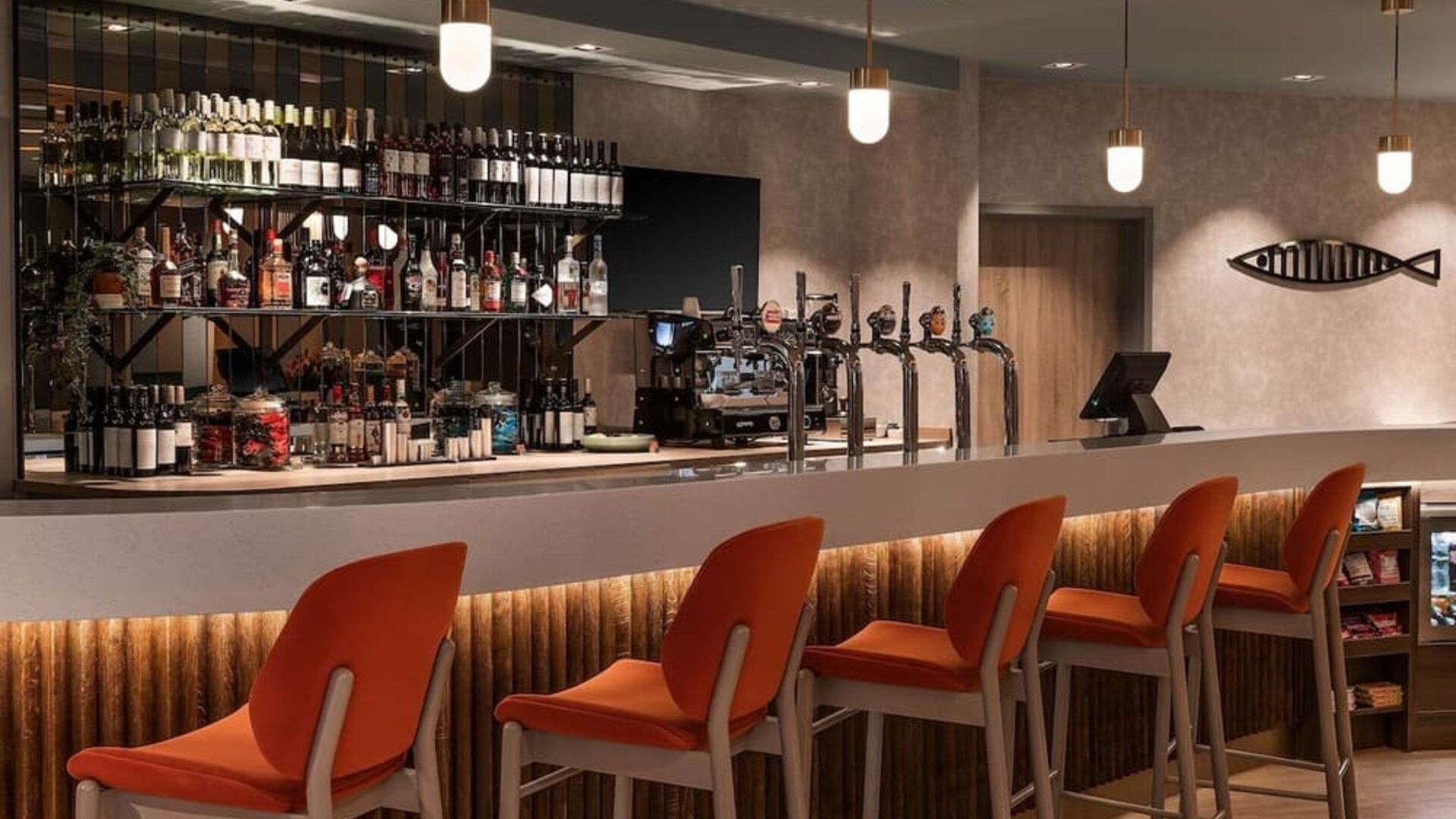 Hotel bar at Hampton By Hilton Torquay.